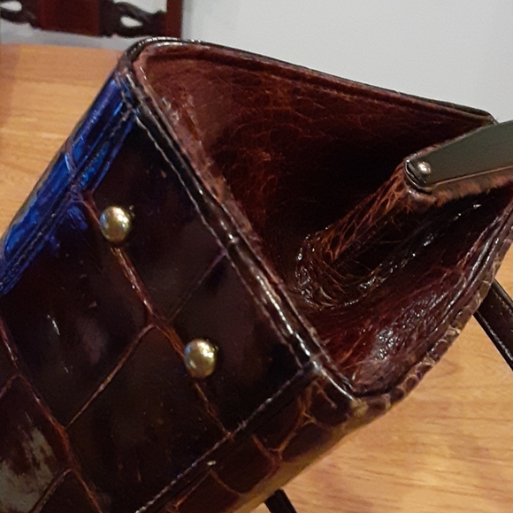 Vtg Real Alligator  Brown Kelly Handbag purse - Picture 16 of 16